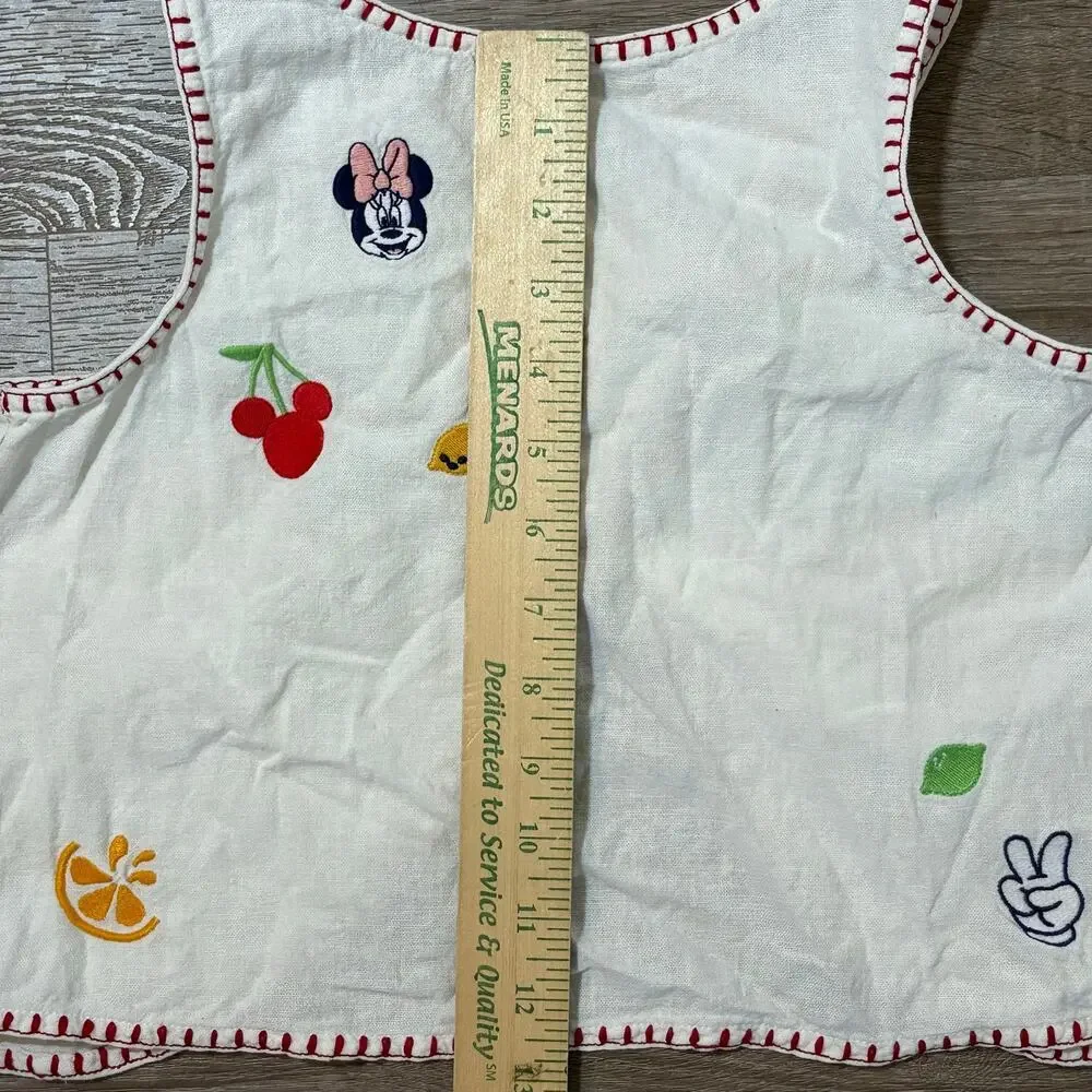 Old Navy x Disney Minnie Mouse Embroidered Fruit Whipstitch Top L 10-12​